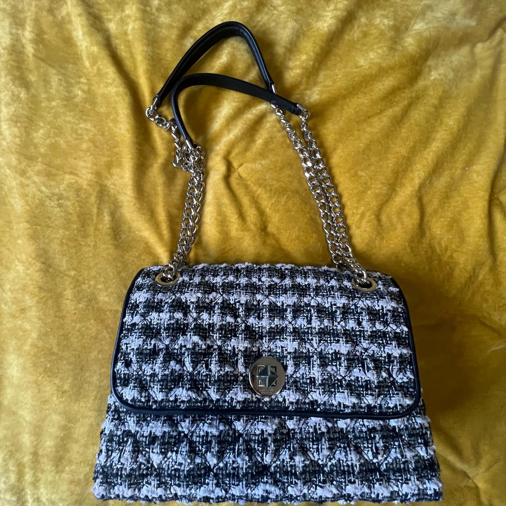 Chic Black and White Tweed Women's Bag